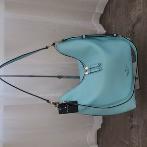 NWT Kate Spade Zippy Pebbled Leather Shoulder in Perfect Pool - SOLD OUT COLOR